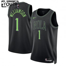 NBA Børn Trøje New Orleans Pelicans Zion Williamson 2023-24 Nike City Edition Blå Swingman